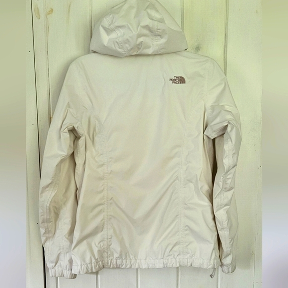 North Face Hyvent Hooded White Rain Jacket Windbreaker - Picture 4 of 15
